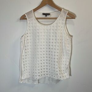 Quinn eyelet cotton silk tank top